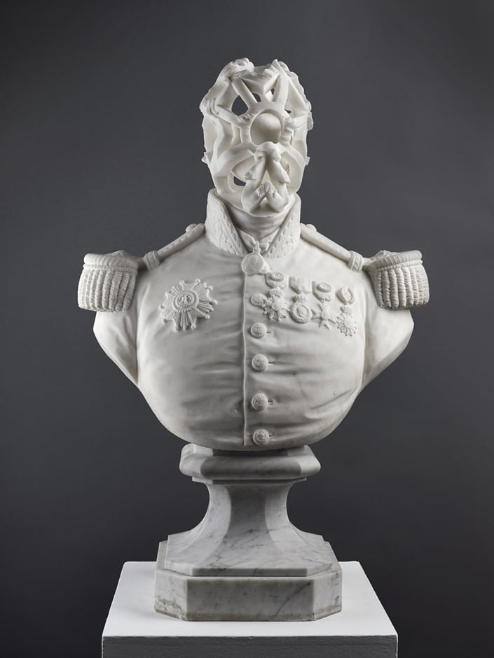 Untitled 2013 19th Century marble bust with further carving 58 x 30 x 56 cm